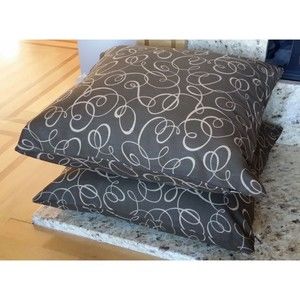Mill Creek Throw‎ Pillow Covers Brown Geometric Swirls 20x20 Zippered Pair NEW